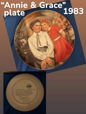 Annie & Grace Collector Plate - Red & Cream Scene